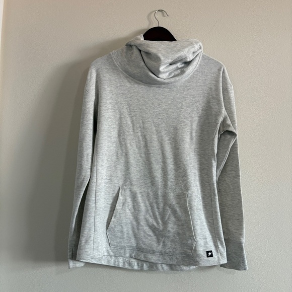Fundamental Coast Women’s Mock Cowl Neck Hoodie Size Medium Light Heather Gray - Picture 4 of 10